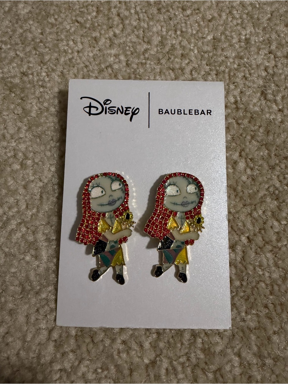 BaubleBar Red-Head Character Dangle Earrings with Multicolor Outfit